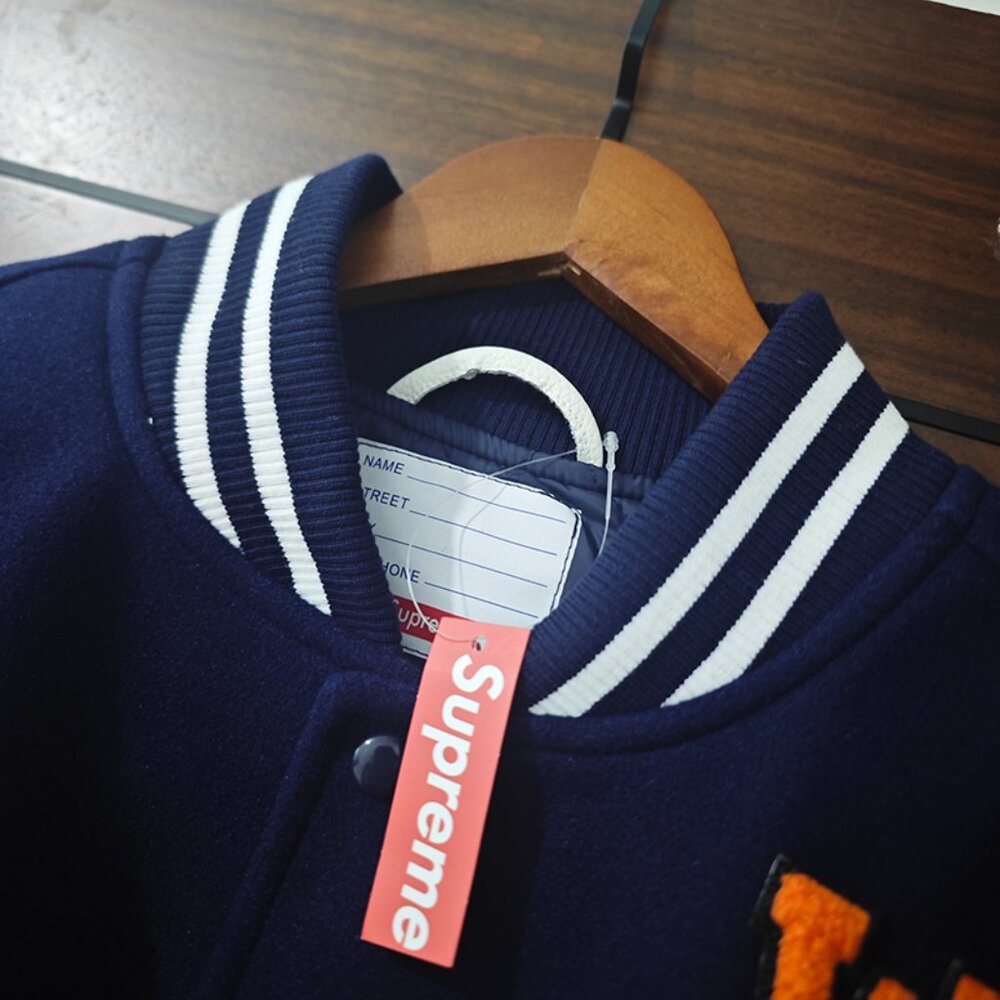 Supreme Appliqué Embroidered Baseball Jacket - Picture 2 of 12